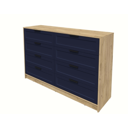 Kомод Тренд КТ-К157 (Дуб золотой ЛДСП/ Индиго ЛМДФ) Ш1565 В1020 Г451